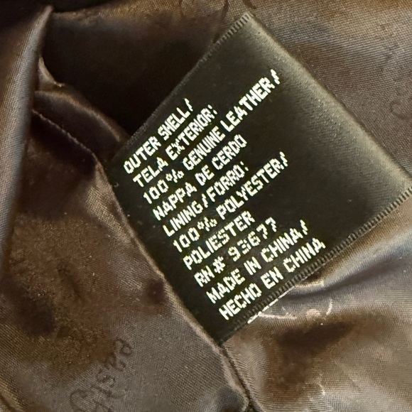 East 5th Vintage Black Leather Button Front Jacket Size Petite Medium - Picture 8 of 9